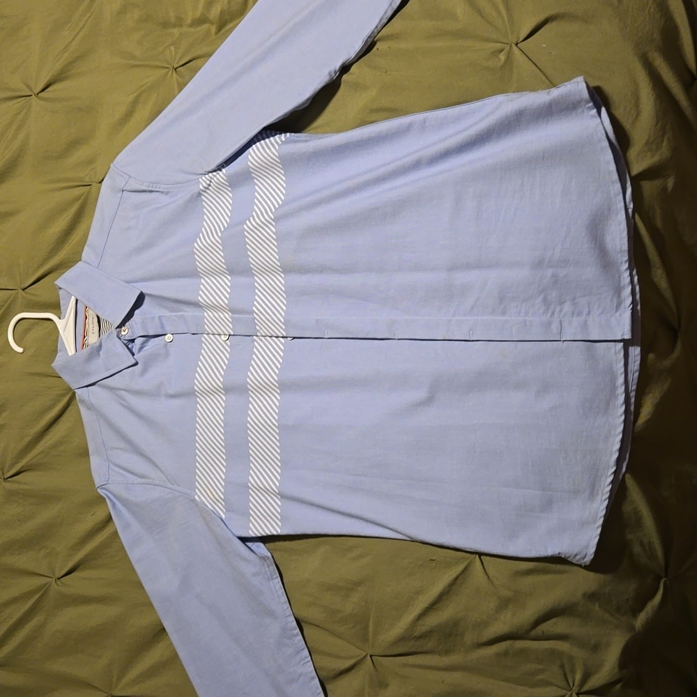 Five four. Medium. Blue long sleeve button up